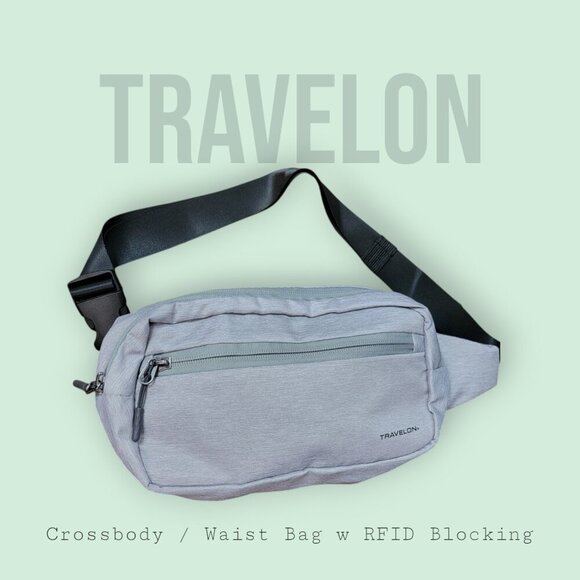 Travelon Gray Waist Pack / Crossbody – Minimalist Travel Bag | Lightweight - Picture 1 of 9